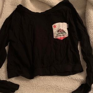 Serengetee California Pocket Long Sleeve Crop Top